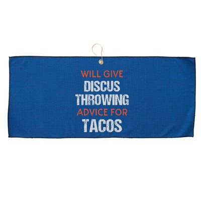Track Field Events Throwing Humor Funny Discus Thrower Large Microfiber Waffle Golf Towel