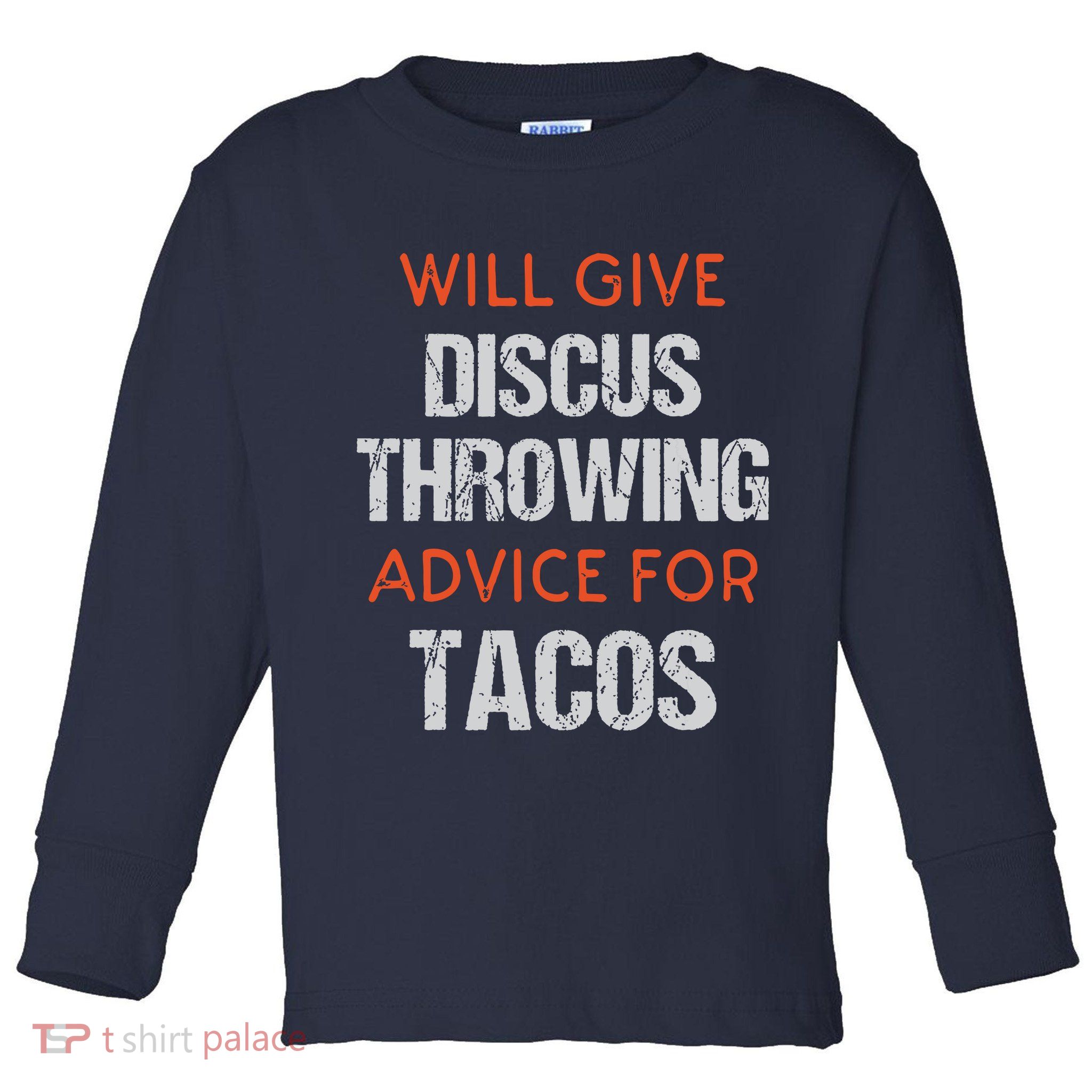 Track Field Events Throwing Humor Funny Discus Thrower Toddler Long Sleeve Shirt