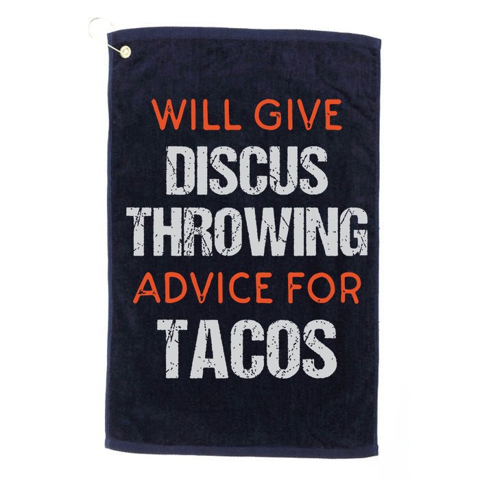 Track Field Events Throwing Humor Funny Discus Thrower Golf Towel