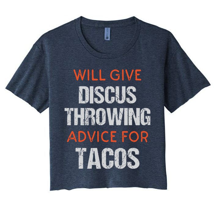 Track Field Events Throwing Humor Funny Discus Thrower Crop Top