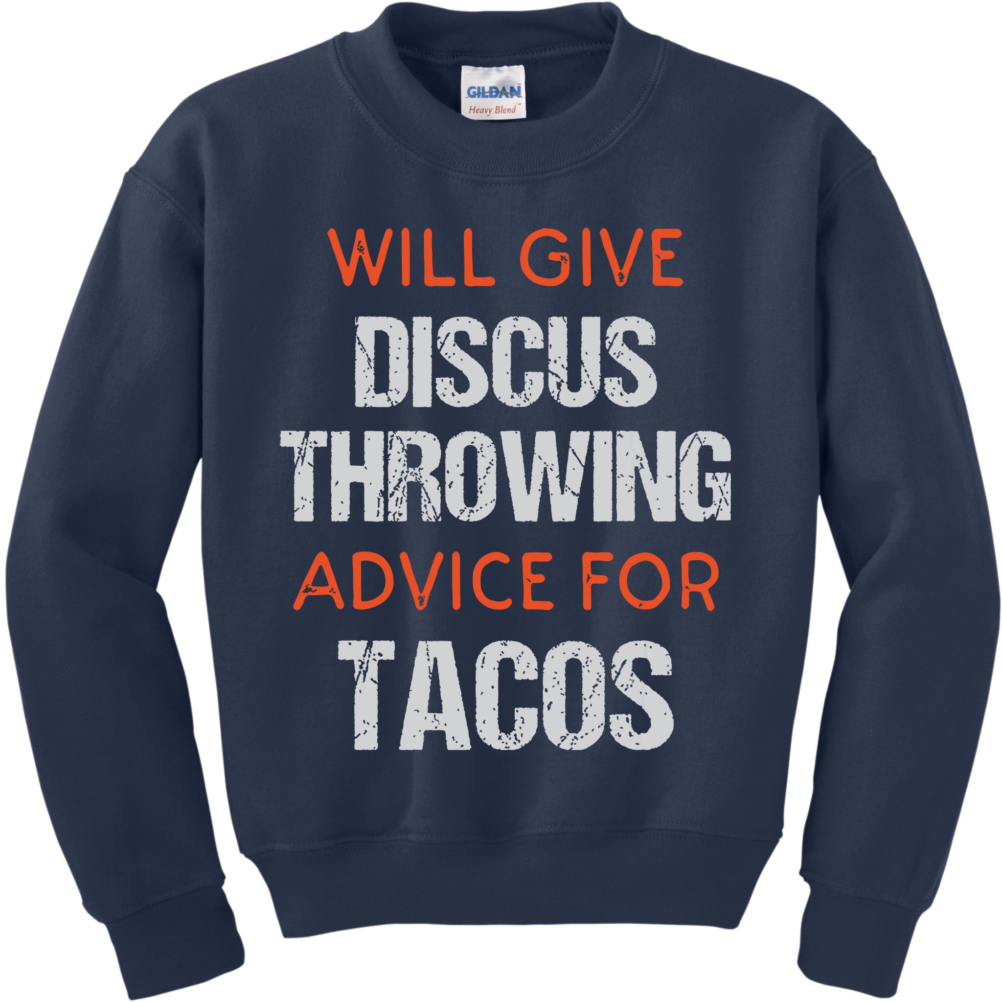 Track Field Events Throwing Humor Funny Discus Thrower Kids Sweatshirt