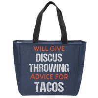 Track Field Events Throwing Humor Funny Discus Thrower Zip Tote Bag
