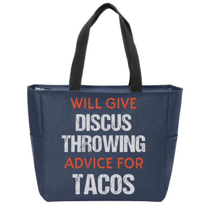 Track Field Events Throwing Humor Funny Discus Thrower Zip Tote Bag