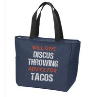 Track Field Events Throwing Humor Funny Discus Thrower Zip Tote Bag