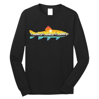 Trout Fly Fishing Outdoor Forest Nature Wildlife Fisherman Long Sleeve Shirt