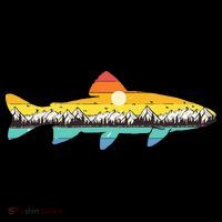 Trout Fly Fishing Outdoor Forest Nature Wildlife Fisherman Tall T-Shirt