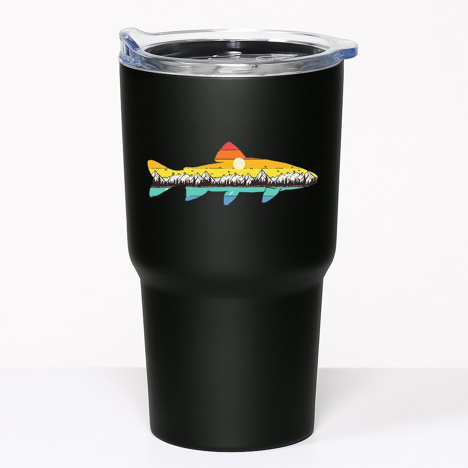 Trout Fly Fishing Outdoor Forest Nature Wildlife Fisherman Tumbler