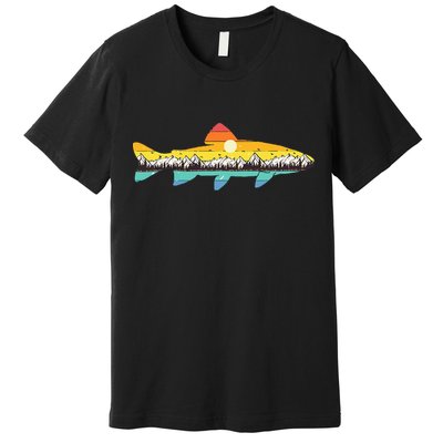 Trout Fly Fishing Outdoor Forest Nature Wildlife Fisherman Premium T-Shirt