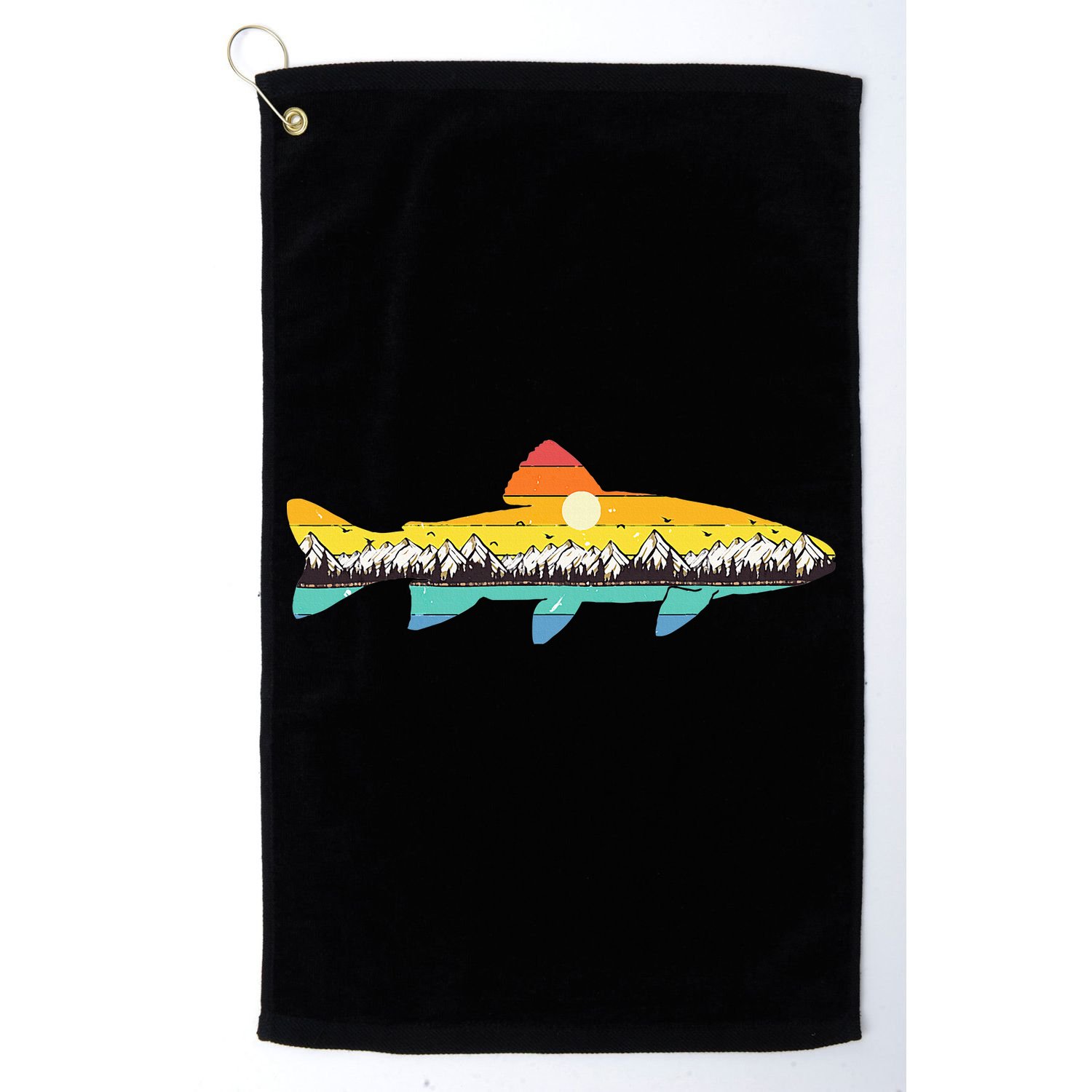Trout Fly Fishing Outdoor Forest Nature Wildlife Fisherman Golf Towel