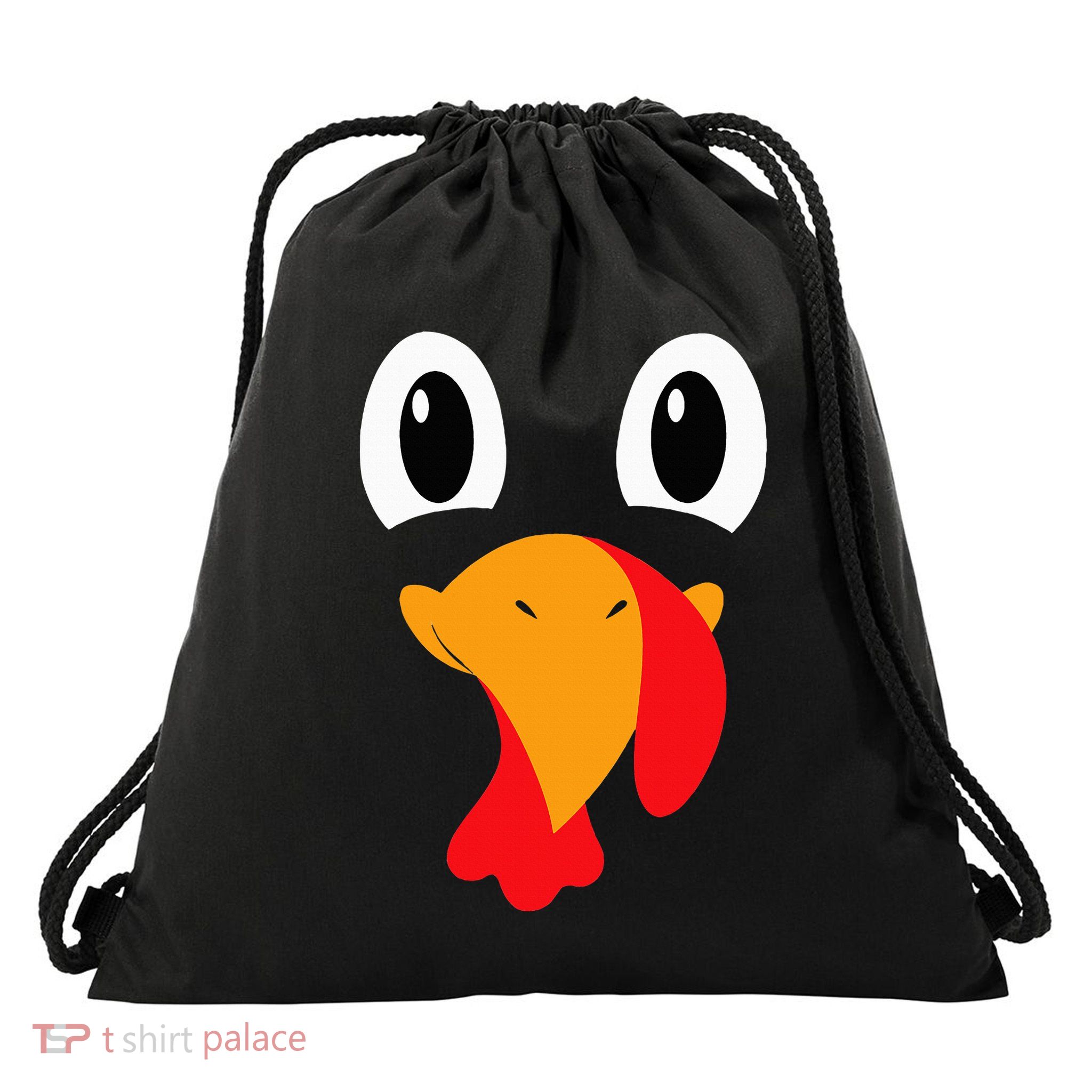 Turkey Face Funny Halloween Thanksgiving Drawstring Bag