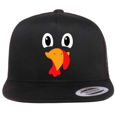 Turkey Face Funny Halloween Thanksgiving Flatbill Hat