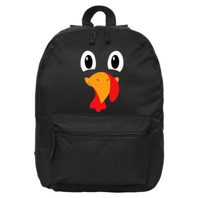 Turkey Face Funny Halloween Thanksgiving 16 in Basic Backpack