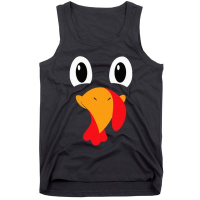 Turkey Face Funny Halloween Thanksgiving Tank Top