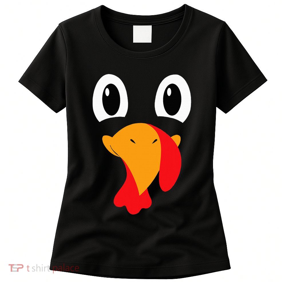 Turkey Face Funny Halloween Thanksgiving Womens T-Shirt
