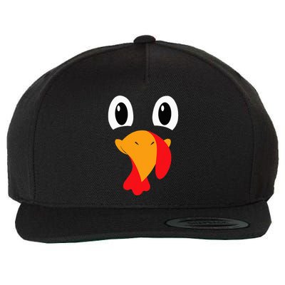 Turkey Face Funny Halloween Thanksgiving Wool Snapback Cap