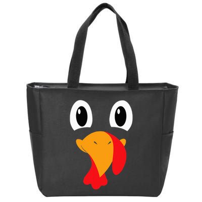 Turkey Face Funny Halloween Thanksgiving Zip Tote Bag
