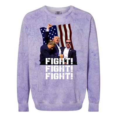 Trump Fight Fight Fight Gift Colorblast Crewneck Sweatshirt