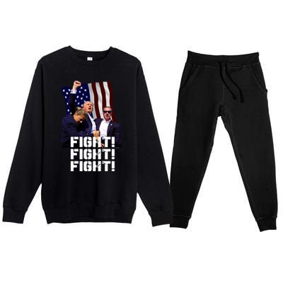 Trump Fight Fight Fight Gift Premium Crewneck Sweatsuit Set