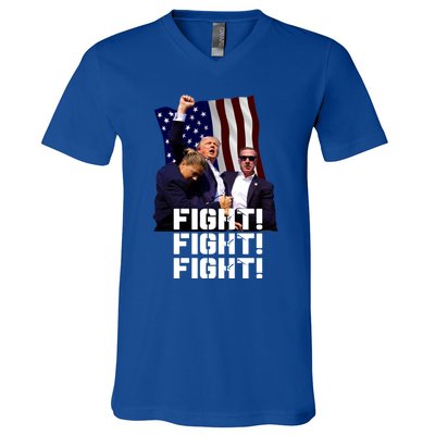 Trump Fight Fight Fight Gift V-Neck T-Shirt