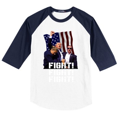 Trump Fight Fight Fight Gift Baseball Sleeve Shirt