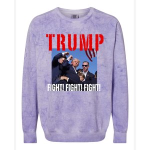 Trump Fight Fight Fight Rally Trump Fight Fight Fight Meaningful Gift Colorblast Crewneck Sweatshirt