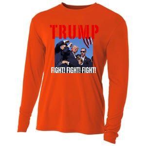 Trump Fight Fight Fight Rally Trump Fight Fight Fight Meaningful Gift Cooling Performance Long Sleeve Crew