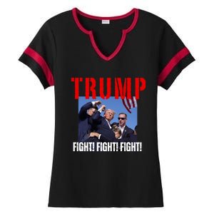 Trump Fight Fight Fight Rally Trump Fight Fight Fight Meaningful Gift Ladies Halftime Notch Neck Tee