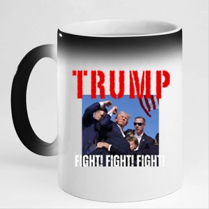 Trump Fight Fight Fight Rally Trump Fight Fight Fight Meaningful Gift 11oz Black Color Changing Mug