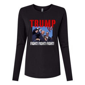 Trump Fight Fight Fight Rally Trump Fight Fight Fight Meaningful Gift Womens Cotton Relaxed Long Sleeve T-Shirt