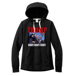 Trump Fight Fight Fight Rally Trump Fight Fight Fight Meaningful Gift Women's Fleece Hoodie