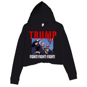 Trump Fight Fight Fight Rally Trump Fight Fight Fight Meaningful Gift Crop Fleece Hoodie