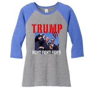 Trump Fight Fight Fight Rally Trump Fight Fight Fight Meaningful Gift Women's Tri-Blend 3/4-Sleeve Raglan Shirt