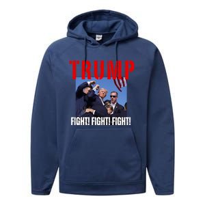 Trump Fight Fight Fight Rally Trump Fight Fight Fight Meaningful Gift Performance Fleece Hoodie