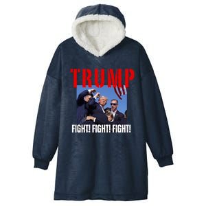 Trump Fight Fight Fight Rally Trump Fight Fight Fight Meaningful Gift Hooded Wearable Blanket