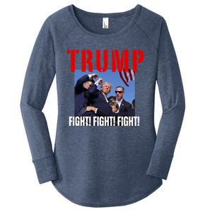 Trump Fight Fight Fight Rally Trump Fight Fight Fight Meaningful Gift Women's Perfect Tri Tunic Long Sleeve Shirt