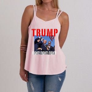 Trump Fight Fight Fight Rally Trump Fight Fight Fight Meaningful Gift Women's Strappy Tank