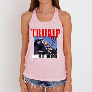 Trump Fight Fight Fight Rally Trump Fight Fight Fight Meaningful Gift Women's Knotted Racerback Tank