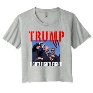 Trump Fight Fight Fight Rally Trump Fight Fight Fight Meaningful Gift Women's Crop Top Tee