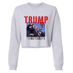 Trump Fight Fight Fight Rally Trump Fight Fight Fight Meaningful Gift Cropped Pullover Crew