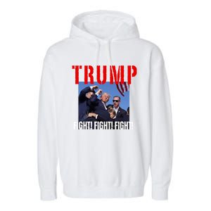 Trump Fight Fight Fight Rally Trump Fight Fight Fight Meaningful Gift Garment-Dyed Fleece Hoodie