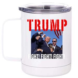 Trump Fight Fight Fight Rally Trump Fight Fight Fight Meaningful Gift 12 oz Stainless Steel Tumbler Cup