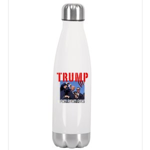 Trump Fight Fight Fight Rally Trump Fight Fight Fight Meaningful Gift Stainless Steel Insulated Water Bottle