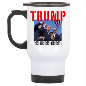 Trump Fight Fight Fight Rally Trump Fight Fight Fight Meaningful Gift Stainless Steel Travel Mug