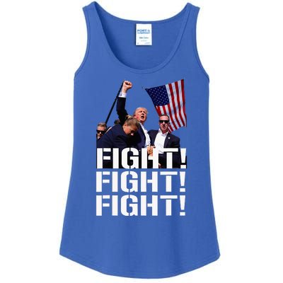 Trump Fight Fight Fight Trump Defiant Trump Shot Fist Pump Ladies Essential Tank