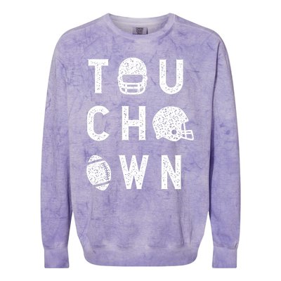 Touchdown Funny Football Mom Cheer Football Player Colorblast Crewneck Sweatshirt