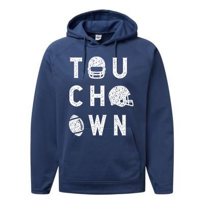 Touchdown Funny Football Mom Cheer Football Player Performance Fleece Hoodie