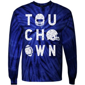 Touchdown Funny Football Mom Cheer Football Player Tie-Dye Long Sleeve Shirt