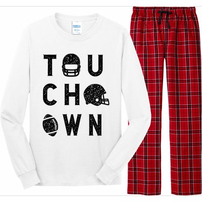 Touchdown Funny Football Mom Cheer Football Player Long Sleeve Pajama Set