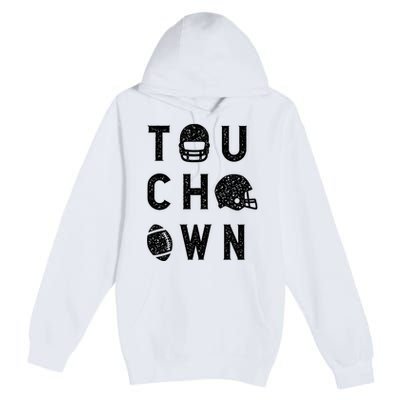 Touchdown Funny Football Mom Cheer Football Player Premium Pullover Hoodie