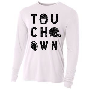 Touchdown Funny Football Mom Cheer Football Player Cooling Performance Long Sleeve Crew